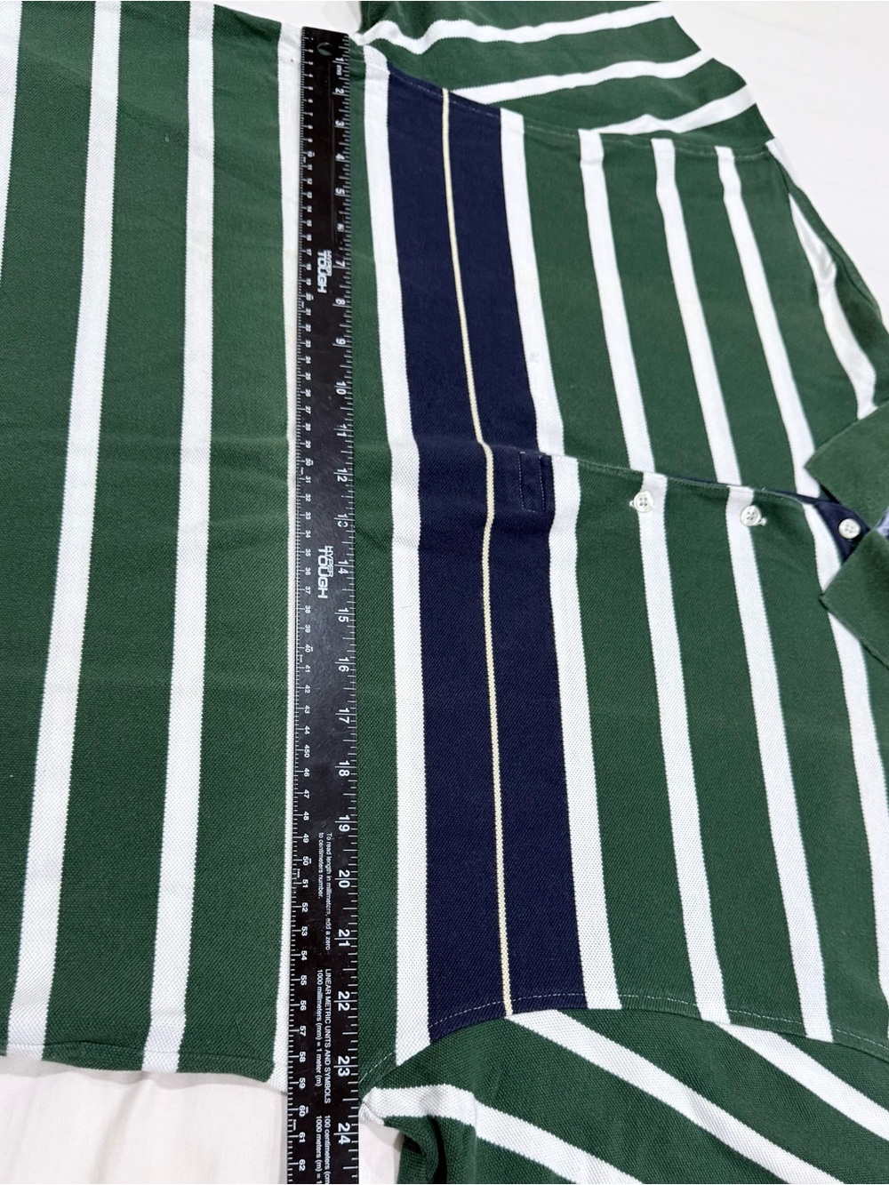 Tommy Hilfiger Green, Navy & White Striped Men’s Polo - Picture 8 of 9